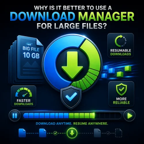 Why it's better to use a download manager for large files?